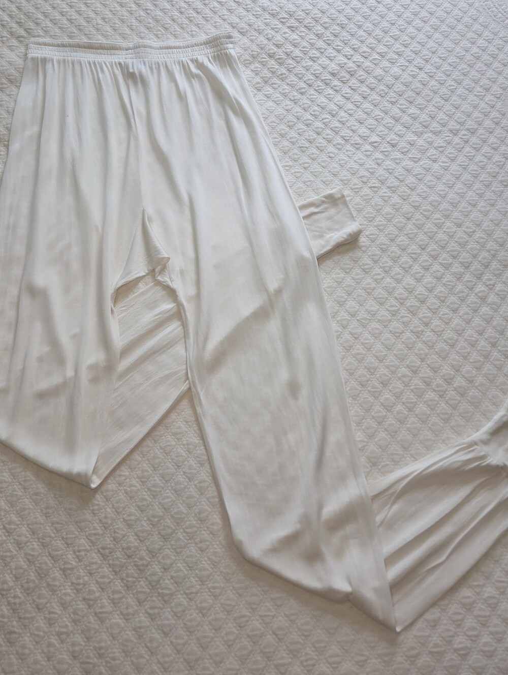 Winter Silks Men's Large White Silk Base Layer Pants